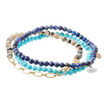 Load image into Gallery viewer, Mini Stone w/Chain Stacking Bracelet - Rhodonite/Gold