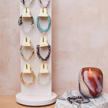 Load image into Gallery viewer, Mini Stone w/Chain Stacking Bracelet - Rhodonite/Gold