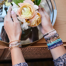 Load image into Gallery viewer, Mini Stone w/Chain Stacking Bracelet - Rhodonite/Gold