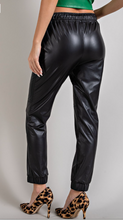 Load image into Gallery viewer, Farrah Faux Leather Joggers (Curvy)