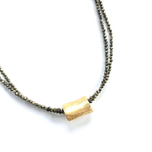 Load image into Gallery viewer, EG Barrel on Double Pyrite Beaded Necklace