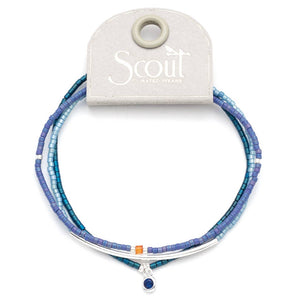 Tonal Chromacolor Miyuki Bracelet Trio - Cobalt/Silver