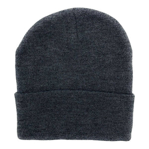The Park Wholesale - Beanies Caps Toboggan Cuffed Soft Knit in Bulk Multi-Color Plain Blank Wholesale: Heather Grey