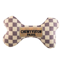 Load image into Gallery viewer, Cream Checker Chewy Vuitton Bones Squeaker Dog Toy: XL