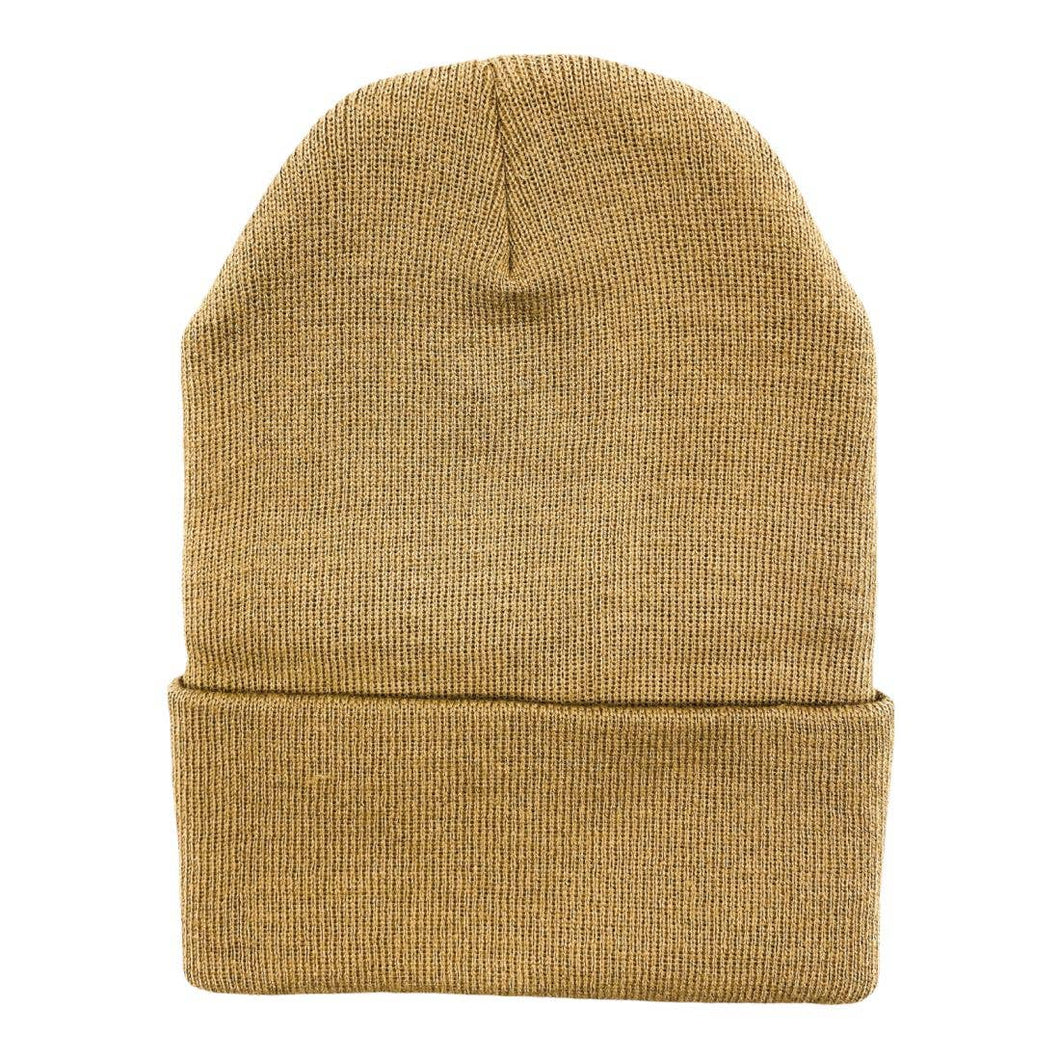 The Park Wholesale - Beanies Caps Toboggan Cuffed Soft Knit in Bulk Multi-Color Plain Blank Wholesale: Khaki