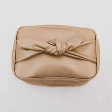 Load image into Gallery viewer, Holiday Gold Madelyn Bow Makeup Bag