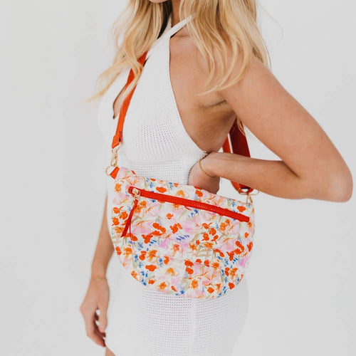 Jolie Puffer Belt Bag Mango Floral Watercolor