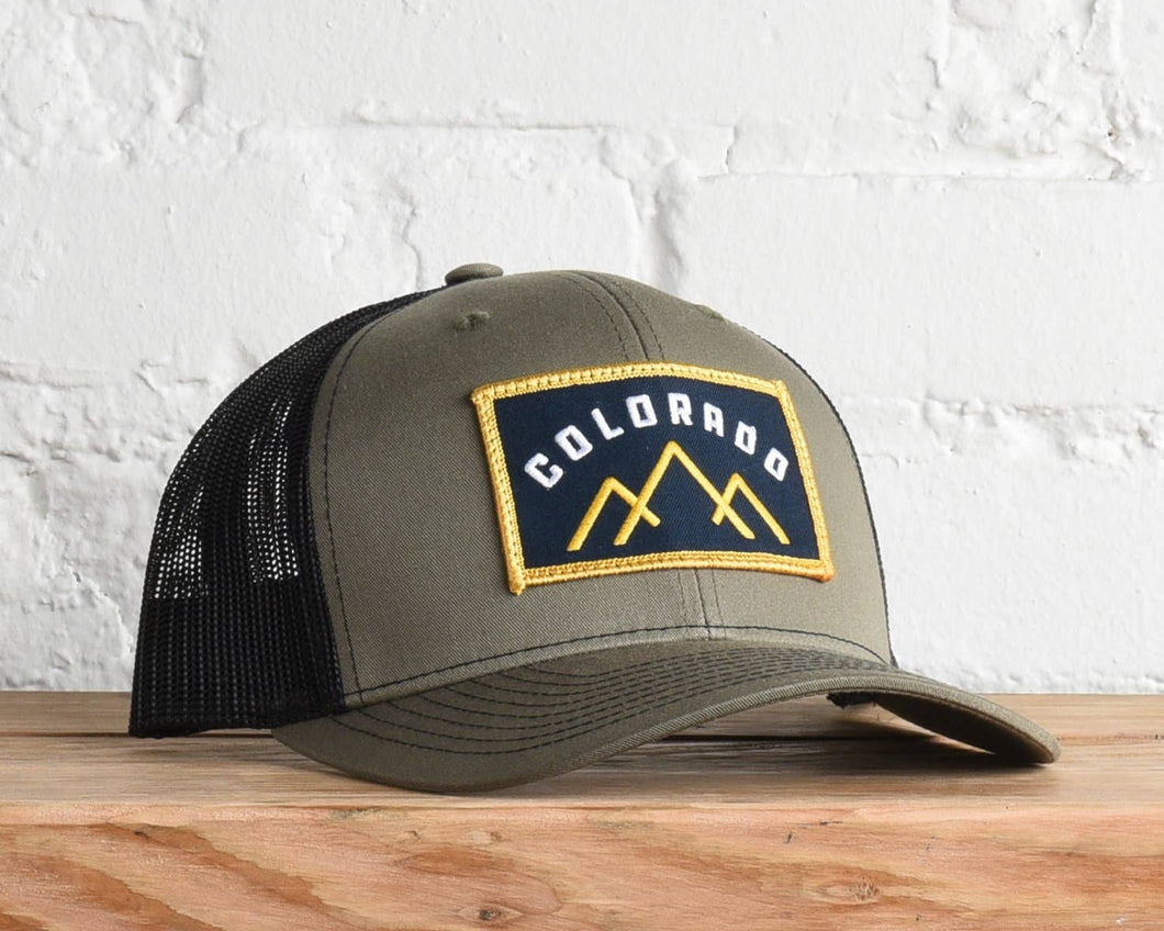 Colorado Mountains Snapback Hat: Loden/Black