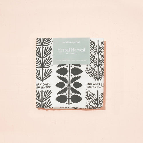 Modern Sprout - Oversized Tea Towel: Herbal Harvest