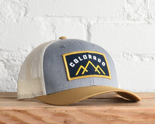 Colorado Mountains Trucker: Birch/Cream