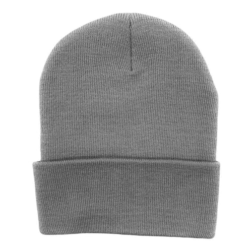 The Park Wholesale - Beanies Caps Toboggan Cuffed Soft Knit in Bulk Multi-Color Plain Blank Wholesale: Light Grey