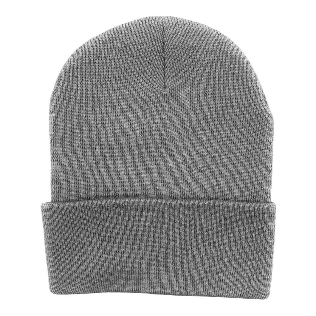 The Park Wholesale - Beanies Caps Toboggan Cuffed Soft Knit in Bulk Multi-Color Plain Blank Wholesale: Light Grey