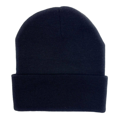The Park Wholesale - Beanies Caps Toboggan Cuffed Soft Knit in Bulk Multi-Color Plain Blank Wholesale: Black