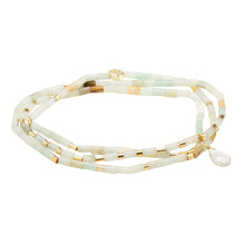 Load image into Gallery viewer, Teardrop Stone Wrap Amazonite/Howlite/Gold - Courage