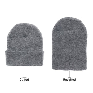 The Park Wholesale - Beanies Caps Toboggan Cuffed Soft Knit in Bulk Multi-Color Plain Blank Wholesale: Light Grey