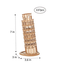 Load image into Gallery viewer, 3D Laser Cut Wooden Puzzle: Leaning Tower of Pisa