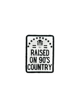 Load image into Gallery viewer, Field Trip Threads - Black Raised on 90&#39;s Country Iron On Patch, Trucker Hat Bar