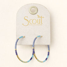 Load image into Gallery viewer, Chromacolor Miyuki Small Hoop - Cobalt Multi/Gold