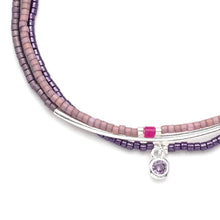 Load image into Gallery viewer, Tonal Chromacolor Miyuki Bracelet Trio - Purple/Silver
