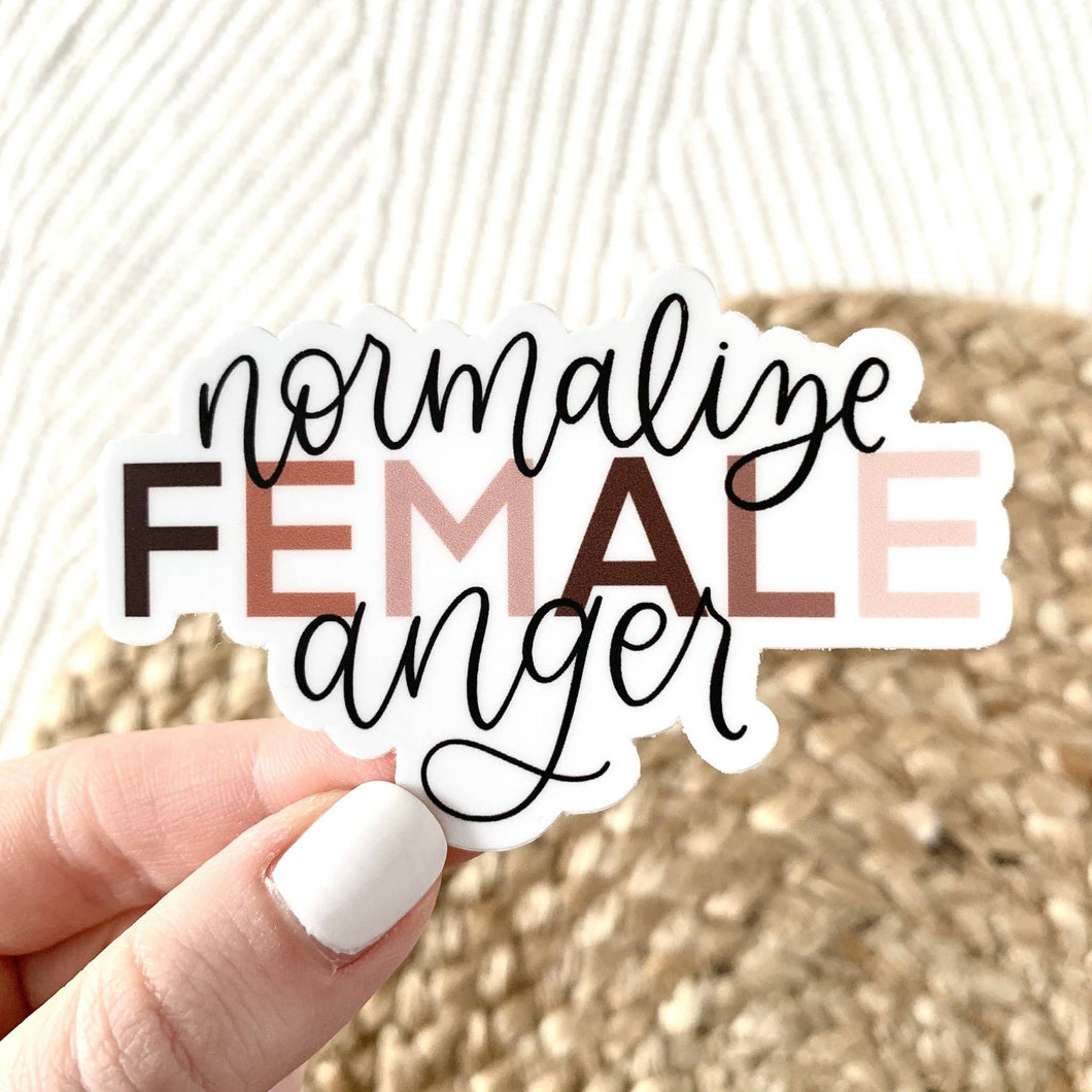 Normalize Female Anger Sticker, 3x2in