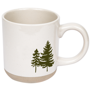 Green Trees Stoneware Coffee Mug
