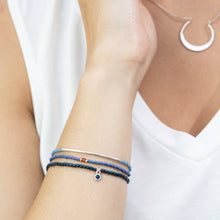 Load image into Gallery viewer, Tonal Chromacolor Miyuki Bracelet Trio - Cobalt/Silver