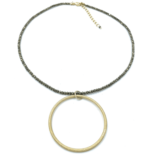 EG Circle of Love on Pyrite Necklace