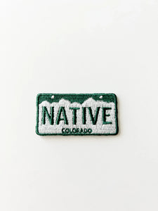Field Trip Threads - Colorado Native License Plate Iron-On Patch - Ski Patch
