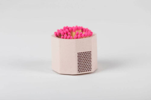 Pale Pink Match Holder w/ Striker and Pink Matches