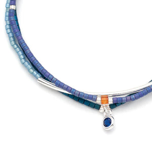 Tonal Chromacolor Miyuki Bracelet Trio - Cobalt/Silver