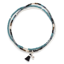 Load image into Gallery viewer, Chromacolor Miyuki Bracelet Trio - Black Multi/Silver