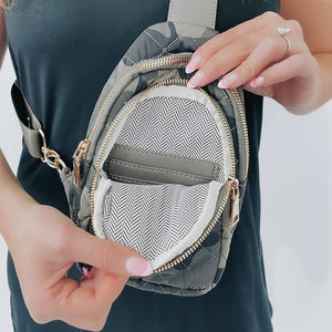 Pinelope Puffer Bum Bag: Gray