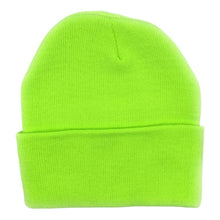 Load image into Gallery viewer, The Park Wholesale - Beanies Caps Toboggan Cuffed Soft Knit in Bulk Multi-Color Plain Blank Wholesale: Neon Green
