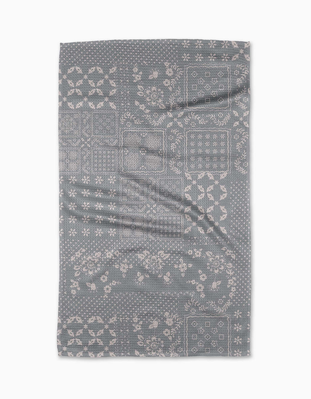 Geometry - Blossoming Bandanna Grey Tea Towel
