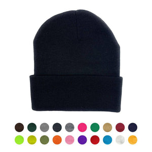 The Park Wholesale - Beanies Caps Toboggan Cuffed Soft Knit in Bulk Multi-Color Plain Blank Wholesale: Hot Pink