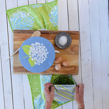 Load image into Gallery viewer, HYDRANGEA blu Kitchen Tea Towel