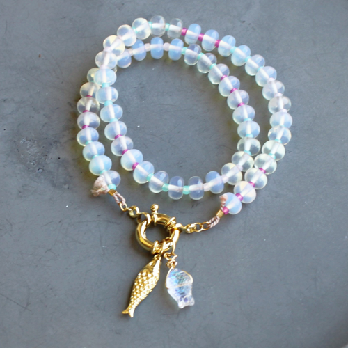 Mirage Stone Candy Fish Necklace: 16 inch