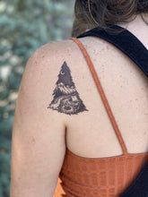 Load image into Gallery viewer, NatureTats - Mountain Camping Temporary Tattoo: 1-Pack