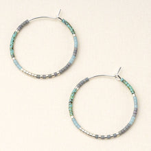 Load image into Gallery viewer, Chromacolor Miyuki Small Hoop - Turquoise Multi/Silver