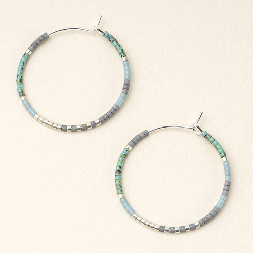 Chromacolor Miyuki Small Hoop - Turquoise Multi/Silver