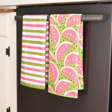 Load image into Gallery viewer, WATERMELON STRIPE blu Kitchen Tea Towel