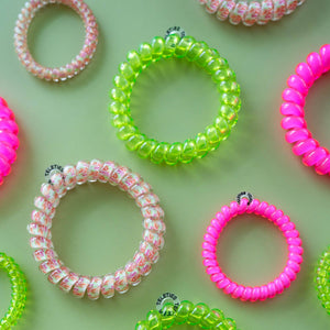 TELETIES - Spiral Hair Coils | Small | Tropical Punch Hair Ties