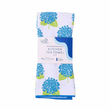 Load image into Gallery viewer, HYDRANGEA BLUE blu Kitchen Tea Towel
