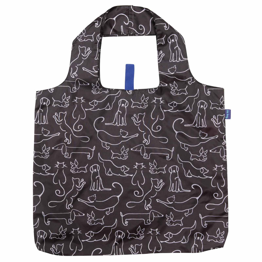 DOG AND CAT blu Bag Reusable Shopper Tote