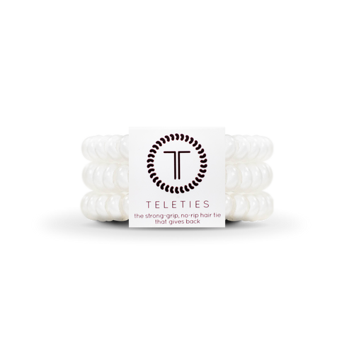 TELETIES - Spiral Hair Coils | Small | Coconut White Hair Ties: Small