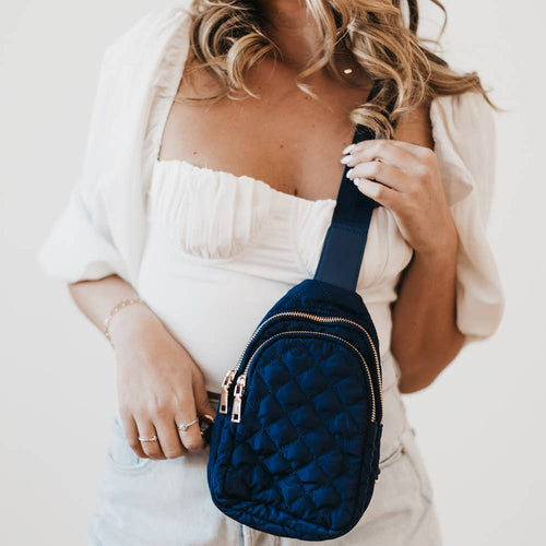 Pinelope Puffer Bum Bag: Navy