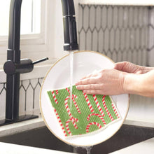 Load image into Gallery viewer, CANDY CANES blu Cloths Reusable Sponge-Cloth, Set of 2