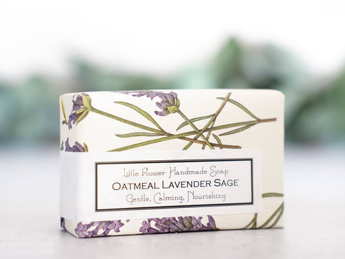 Oatmeal Lavender Sage Handmade Soap: 3.5 oz
