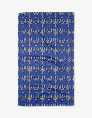 Geometry-Come Light the Menorah Tea Towel