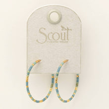 Load image into Gallery viewer, Chromacolor Miyuki Small Hoop - Turquoise Mint/Gold